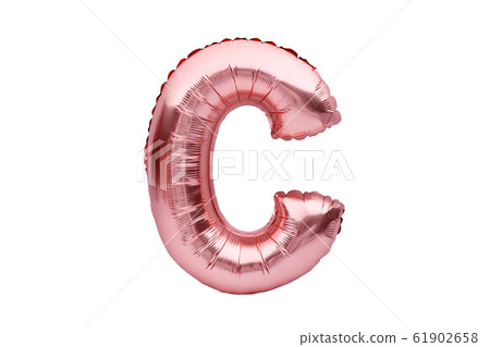 Letter C made of rose golden inflatable helium Letter C made of rose golden inflatable helium 61902658