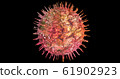 Close up view virus isolated on black background , 61902923
