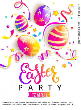 Easter party invitation card. Easter party invitation card. 61903883