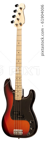 Electric bass guitar on a white background. 61904006