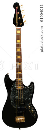 Electric bass guitar on a white background. 61904011