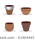 Clay pots and containers isolated on white. 61904445