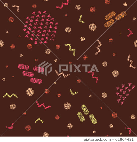Warm colors seamless pattern. Colorful, scratchy. 61904451