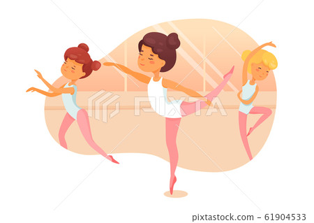 Ballet dancers lesson flat vector illustration Ballet dancers lesson flat vector illustration 61904533