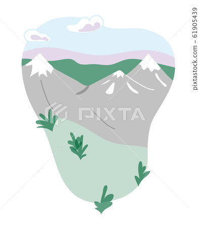 Mountains landscape flat vector illustration Mountains landscape flat vector illustration 61905439