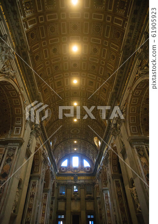 Saint Peter basilica inner view, Rome, Vatican Saint Peter basilica inner view, Rome, Vatican 61905923