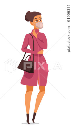 Woman in face mask flat vector illustration Woman in face mask flat vector illustration 61906355
