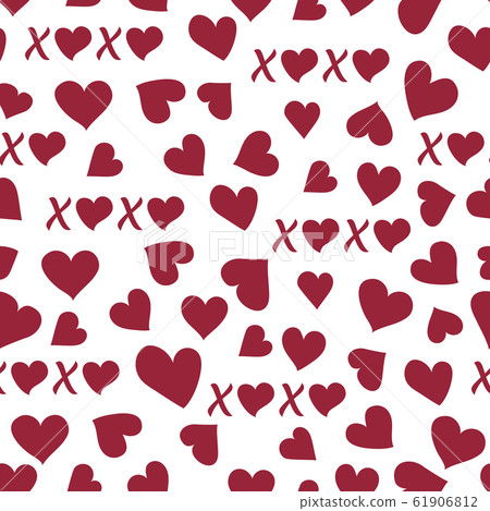 Vector seamless pattern Valentine's Day Love Heart - Stock Illustration ...