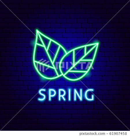 Spring Neon Label - Stock Illustration [61907458] - PIXTA
