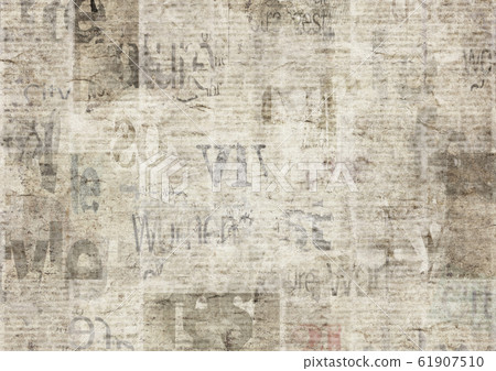 Newspaper with old grunge vintage unreadable paper 61907510
