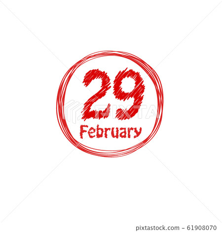 February 29. LEAP DAY. 29th Hand drawing one... - Stock Illustration ...