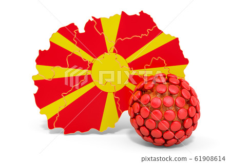 Virus in Macedonia concept, 3D rendering Virus in Macedonia concept, 3D rendering 61908614