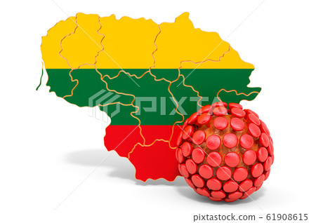 Virus in Lithuania concept, 3D rendering Virus in Lithuania concept, 3D rendering 61908615