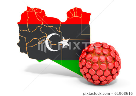 Virus in Libya concept, 3D rendering Virus in Libya concept, 3D rendering 61908616