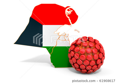 Virus in Kuwait concept, 3D rendering Virus in Kuwait concept, 3D rendering 61908617