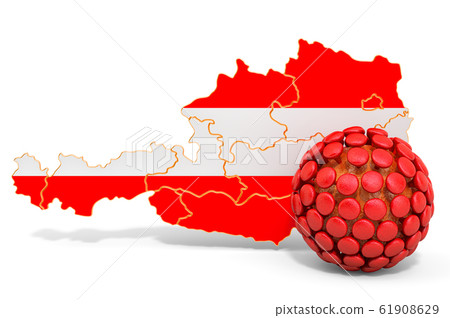 Virus in Austria concept, 3D rendering 61908629