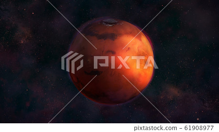 Planet Mars from space with a view of Elysium Mons and Olympus Mons Planet Mars from space with a view of Elysium Mons and Olympus Mons 61908977
