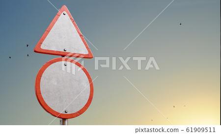 Empty red road sign Mock-Up - Stock Illustration [61909511] - PIXTA