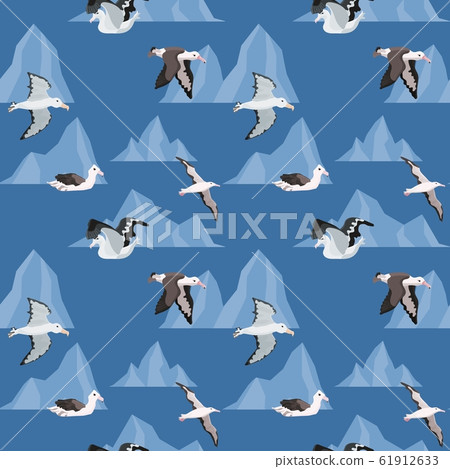 seamless pattern with birds. albatrosses in the 61912633