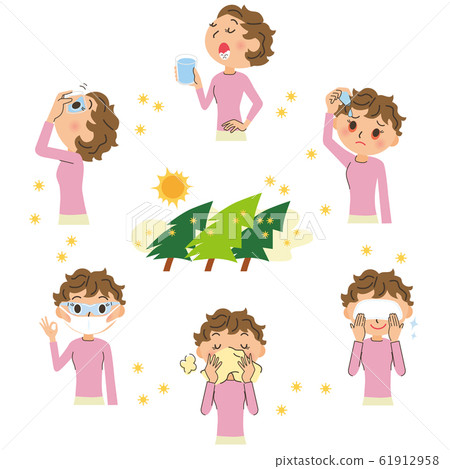 花粉預防措施花粉婦女 61912958