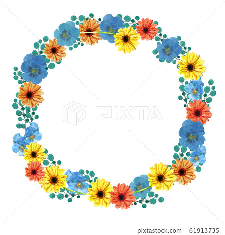 Pansy and gerbera frame 61913735