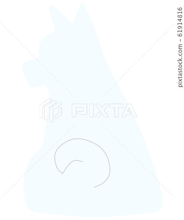 Retrospective dog silhouette (white) Retrospective dog silhouette (white) 61914816