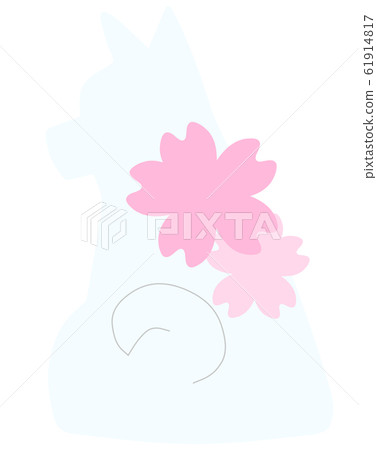 Retrospective dog silhouette cherry (white) Retrospective dog silhouette cherry (white) 61914817