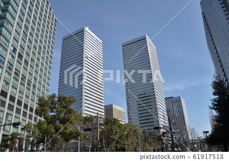 Urban landscape Osaka Business Park TWIN21 Blue sky and buildings 61917518