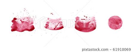 Watercolor red hand drawn splashes and stains. Watercolor red hand drawn splashes and stains. 61918069