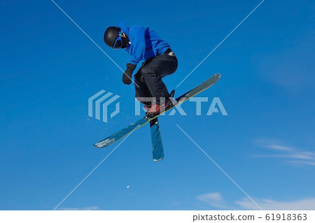 Skier jumps in Snow Park, big air 61918363