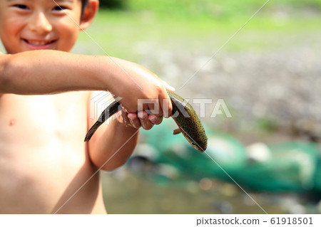 Boys enjoying fishing 61918501