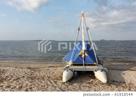 Sailing catamaran,Ob Reservoir, Novosibirsk,Russia Sailing catamaran,Ob Reservoir, Novosibirsk,Russia 61918544