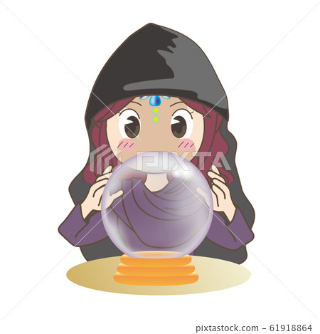 Crystal ball and fortune teller's cloak 61918864