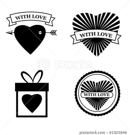 Heart Stamp Love Symbol Valentine Day Stock Illustration