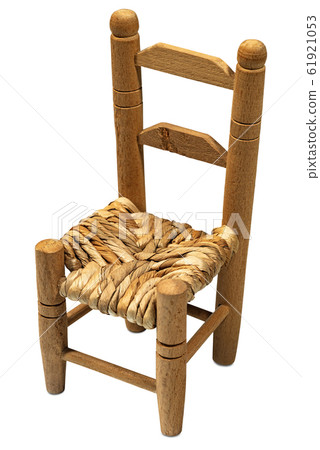 wooden straw chair