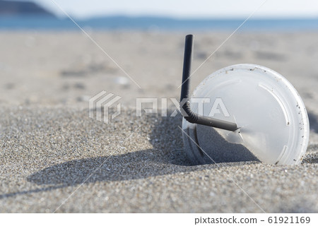 Plastic waste Pollution from the ocean Sand beach Plastic waste Pollution from the ocean Sand beach 61921169