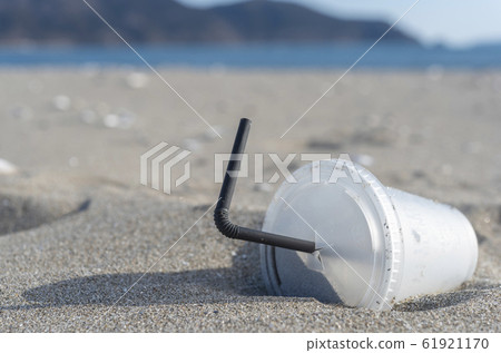 Plastic waste Pollution from the ocean Sand beach Plastic waste Pollution from the ocean Sand beach 61921170