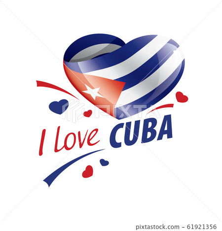 National flag of the Cuba in the shape of a heart and the inscription I love Cuba. Vector illustration National flag of the Cuba in the shape of a heart and the inscription I love Cuba. Vector illustration 61921356