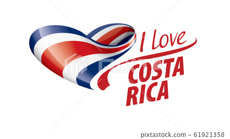 National flag of the Costa Rica in the shape of a heart and the inscription I love Costa Rica. Vector illustration National flag of the Costa Rica in the shape of a heart and the inscription I love Costa Rica. Vector illustration 61921358