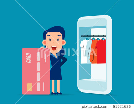 Person with credit card and telephone. Internet Person with credit card and telephone. Internet 61921626