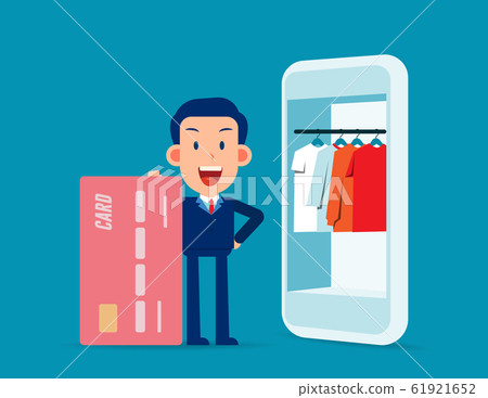Person with credit card and telephone. Internet Person with credit card and telephone. Internet 61921652