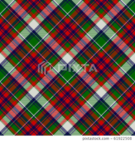 Tartan green red fabric texture seamless pattern 61922508