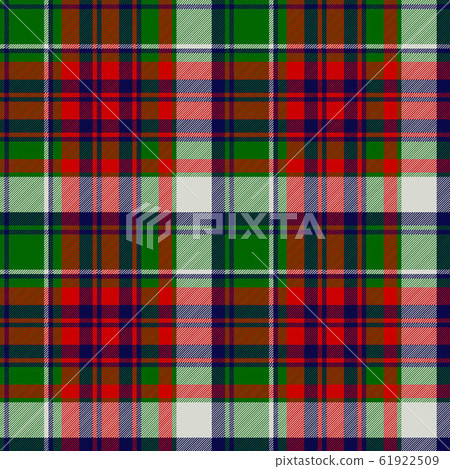 Tartan green red fabric texture seamless pattern 61922509