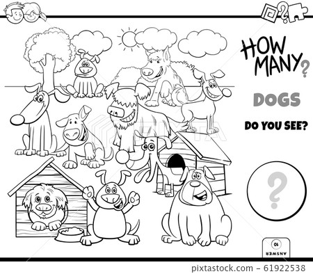 counting dogs educational task color book 61922538