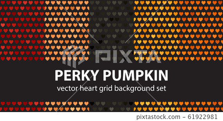 Heart pattern set Perky Pumpkin. Vector seamless 61922981
