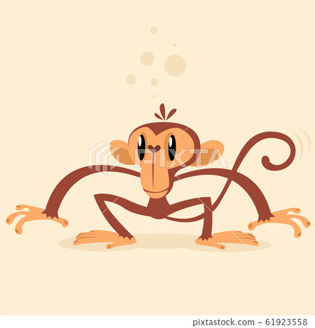 Cheeky Monkey Character. Vector mascot 61923558