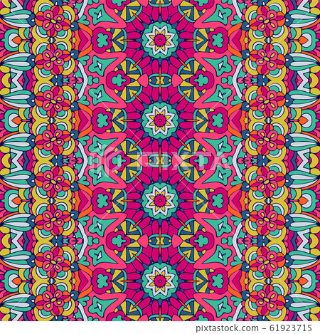 Abstract festive colorful floral vector ethnic tribal pattern Abstract festive colorful floral vector ethnic tribal pattern 61923715