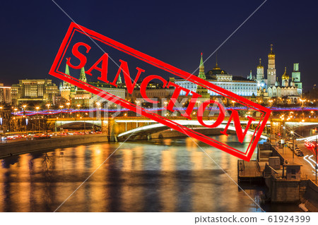 Red square in Moscow, Russia with the inscription Sanctions. US sanctions Red square in Moscow, Russia with the inscription Sanctions. US sanctions 61924399