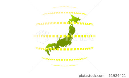 CG球體:日本被虛線包圍的球體 CG球體:日本被虛線包圍的球體 61924421
