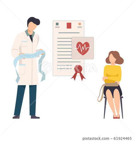 Woman Having Appointment By Heart Health Expert Vector Illustration 61924465